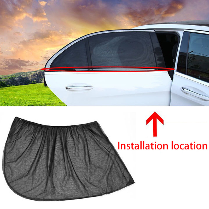 2 Stück Autovorhänge Seitenfenster Sonnenschutz UV-Schutz Auto Schatten  Volants für Universal Windschutzscheibe Sonnenschutz Van Vorhang Mesh